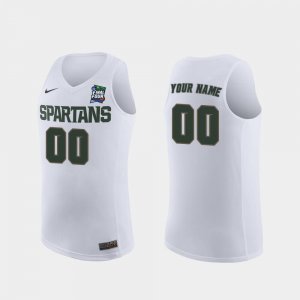 Youth Custom Michigan State Spartans #00 Nike NCAA 2019 Final-Four White Authentic College Stitched Basketball Jersey QN50J15NI